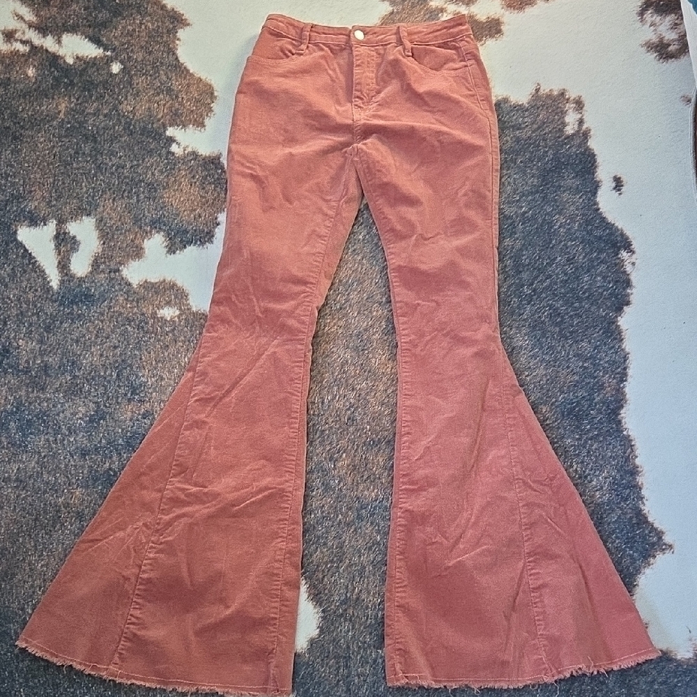 Rust Flare Corduroy Pants - Picture 2 of 6